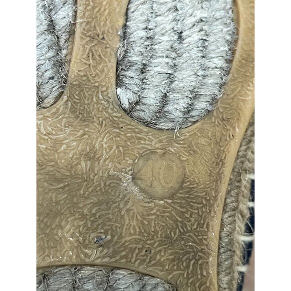 Carolina Herrera Women's Espadrilles Size 40 Canvas & Jute Navy Red - Picture 6 of 7